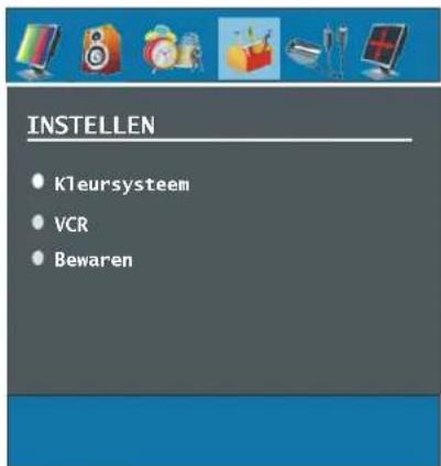 INSTELLEN • KIeursysteem • VCR • Bewaren