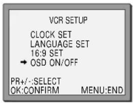 PROLINE SVP2600 - OSD (weergave op scherm) in - en uitschakelen - 1