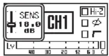 SENS 18.0 dB CH1 Hi-2 φ LW 40 30 20 12 63 C
