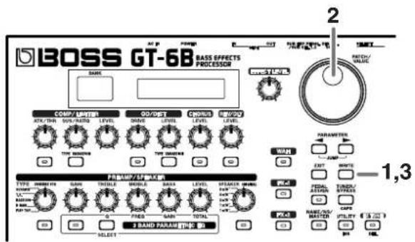 BOSS GT-6B BASS EFFECTS PROCESSOR COMPANETER AVG/THE/IN SOYA/RATO LEVEL OFF/OUT DRUM/IN LEVEL CHROMS TYPE/ORDER TYPE/ORDER PARAMETER UNIT EXIT ROUTE FEDERAL TURSDUAL ACCESS CAPS RANS/CN/ UTILITY 1,3 2 3 BAND PARAMETTING 50 SELECT