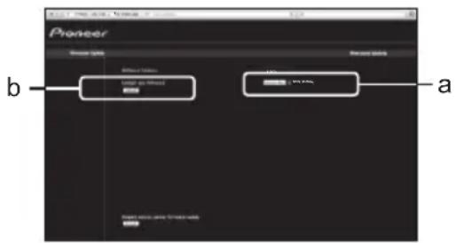 PIONEER XW-SMA3 - Controleer de locatie van de nieuwste firmware (a) en druk dan op de Upload-knop (b). - 1