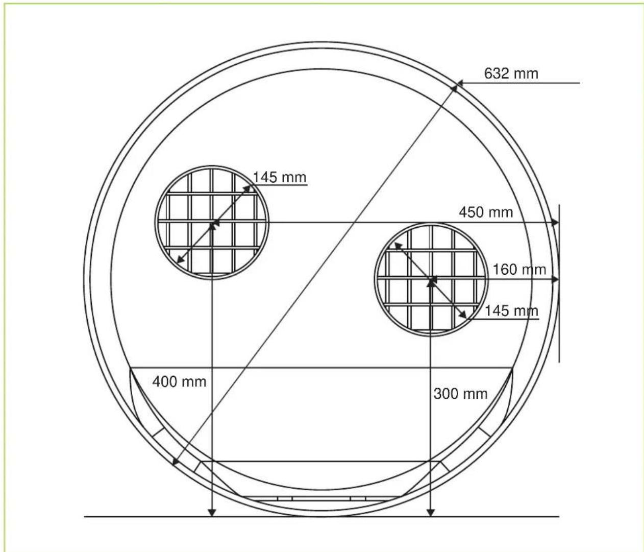 632 mm 145 mm 450 mm 160 mm 145 mm 400 mm 300 mm