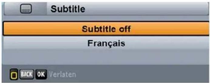 Subtitle Subtitle off Français BACK OK Verlaten