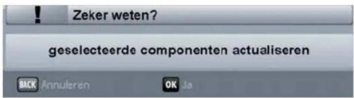 Zeker weten? geselecteerde componenten actualiseren BACK Annuleren OK Ja