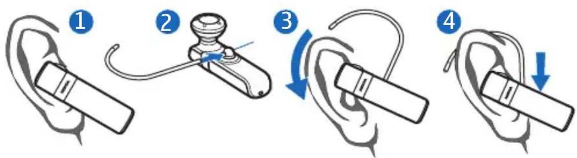 NOKIA BH-803 - ■ De headset op uw oor plaatsen - 1