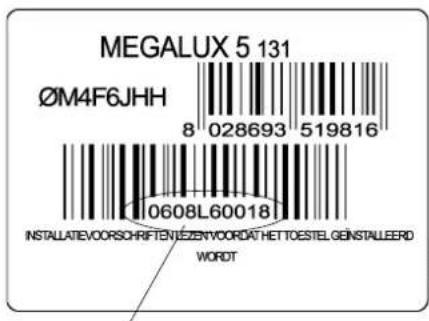 MEGALUX 5 131 ØM4F6JHH 8 028693 519816 10608L60018 INSTALLATEVOORSCHAFTENIEZENVOORDAT HETTOESTEL GEnSTALLEERD WORD