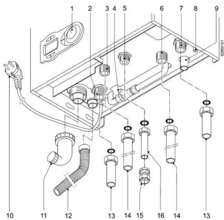 FERROLI MegaDens 4 Pro 326 - Aansluiten van de cv- en boilerleidingen MegaDens A 331 - 1