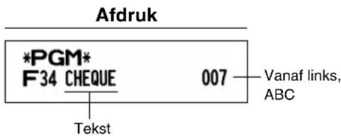 Afdruk *PGM* F34 CHEQUE 007 Tekst Vanaf links, ABC