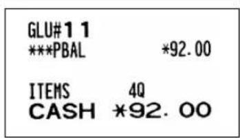 GLU#1 1 ***PBAL *92.00 ITEMS 4Q CASH *92.00