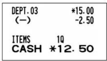 DEPT.03 *15.00 (一) -2.50 ITEMS 1Q CASH *12.50