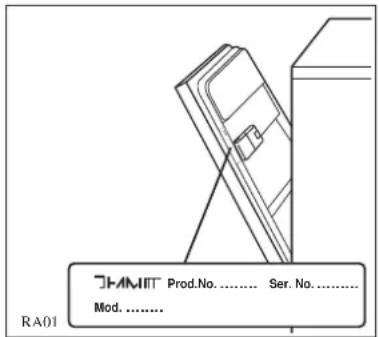 JHAMIT Prod.No. .... Ser. No. .... Mod. .... RA01