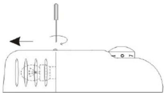 Pure technical diagram of a mechanical or optical setup with no visible text, numbers, or symbols