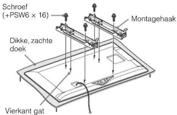 Schroef (+PSW6 × 16) Montagehaak Dikke, zachte doek Vierkant gat