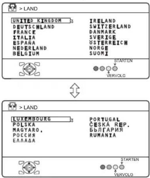 > LAND UNITED KINGDOM 3 DEUTSCNLAND FRANCE ITALIA ESPAÑA NEDERLAND BELGIUM IRELAND SWITZERLAND DANMARK SVERIGE ÖSTERREICH NORGE SUOMI STARTEN VERVOLG > LAND LUXEMBOURG 3 POLSKA MAGYARO. POCCИЯ ЕЛАЛАДА PORTUGAL ČESKÁ REP. БЪЛГАРИЯ RUMANIA STARTEN VERVOLG