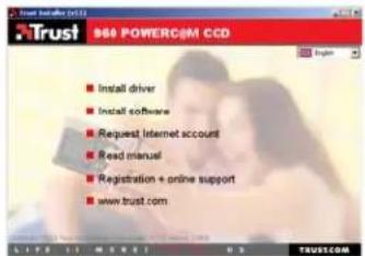Trust 960 POWERCOM CCD ■ Install driver ■ Install software ■ Request Internet account ■ Read manual ■ Registration + online support ■ www.trust.com