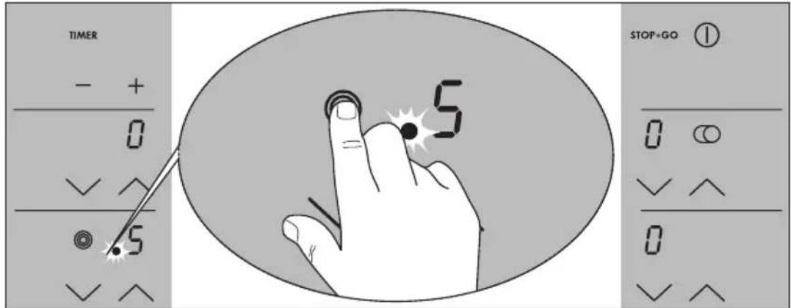 TIMER - + 0 5 STOP+GO ① 0 0 0 0 0 5