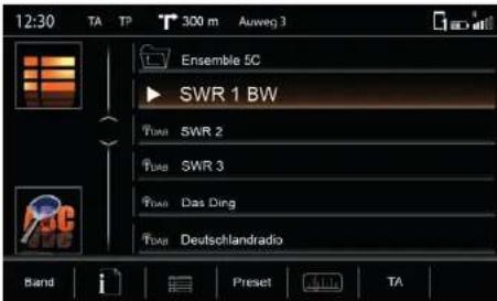 12:30 TA TP T 300 m Auweg 3 Ensemble 5C SWR 1 BW SWR 2 SWR 3 Das Ding Deutschlandradio Band i Preset TA