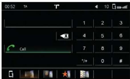 00:52 TA T 10 Call 1 2 3 4 5 6 7 8 9 */+ 0 # G