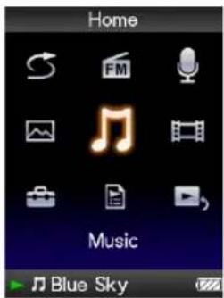 SONY Walkman NWZ-E445 - Het Home-menu gebruiken - 2