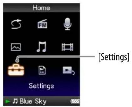SONY Walkman NWZ-E445 - De weergavetaal selecteren [Language Settings] - 2