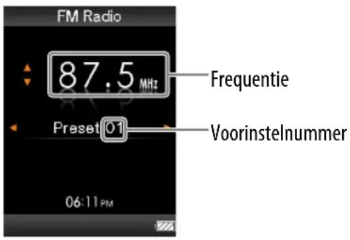 FM Radio 87.5 MHz Frequentie Preset 01 Voorinstelnummer 06:11 PM