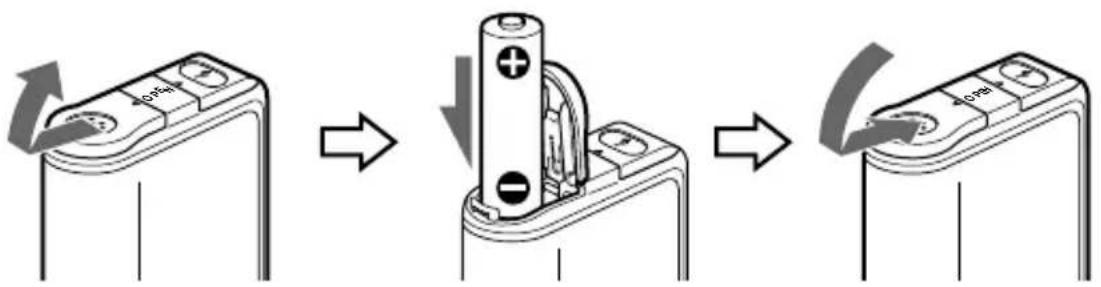 SONY Walkman NW-E95 - Stap 2: De batterij plaatsen - 1