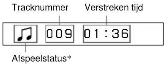 Tracknummer Verstreken tijd 009 01:36 Afspeelstatus*