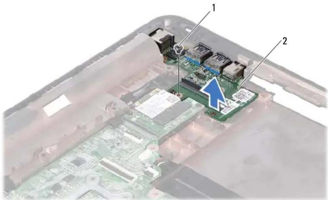 DELL Inspiron 14z-N411z - De USB-kaart verwijderen - 2