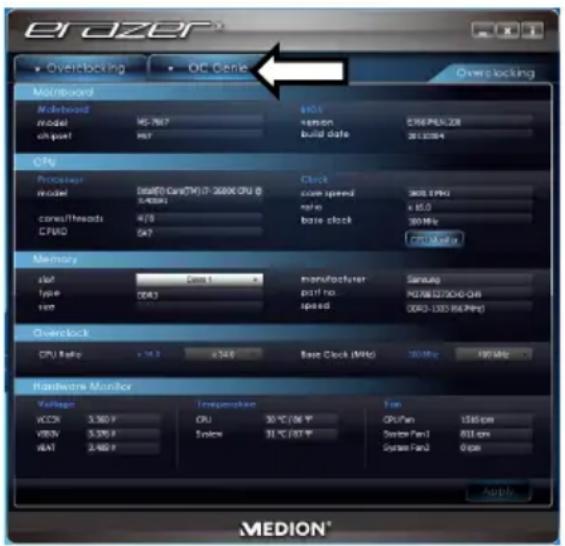 MEDION Erazer X5714 - Overklokken via de schermtoets van het MEDION® ERAZER® Control Center - 1