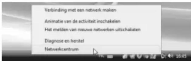 Verbinding met een netwerk maken Animatie van de activiteit inschakelen Het melden van nieuwe netwerken uitschakelen Diagnose en herstel Netwerkcentrum