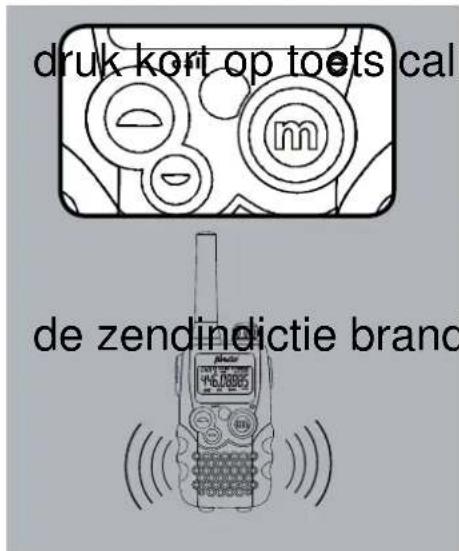 druk kort op toets call m de zendindictie brand