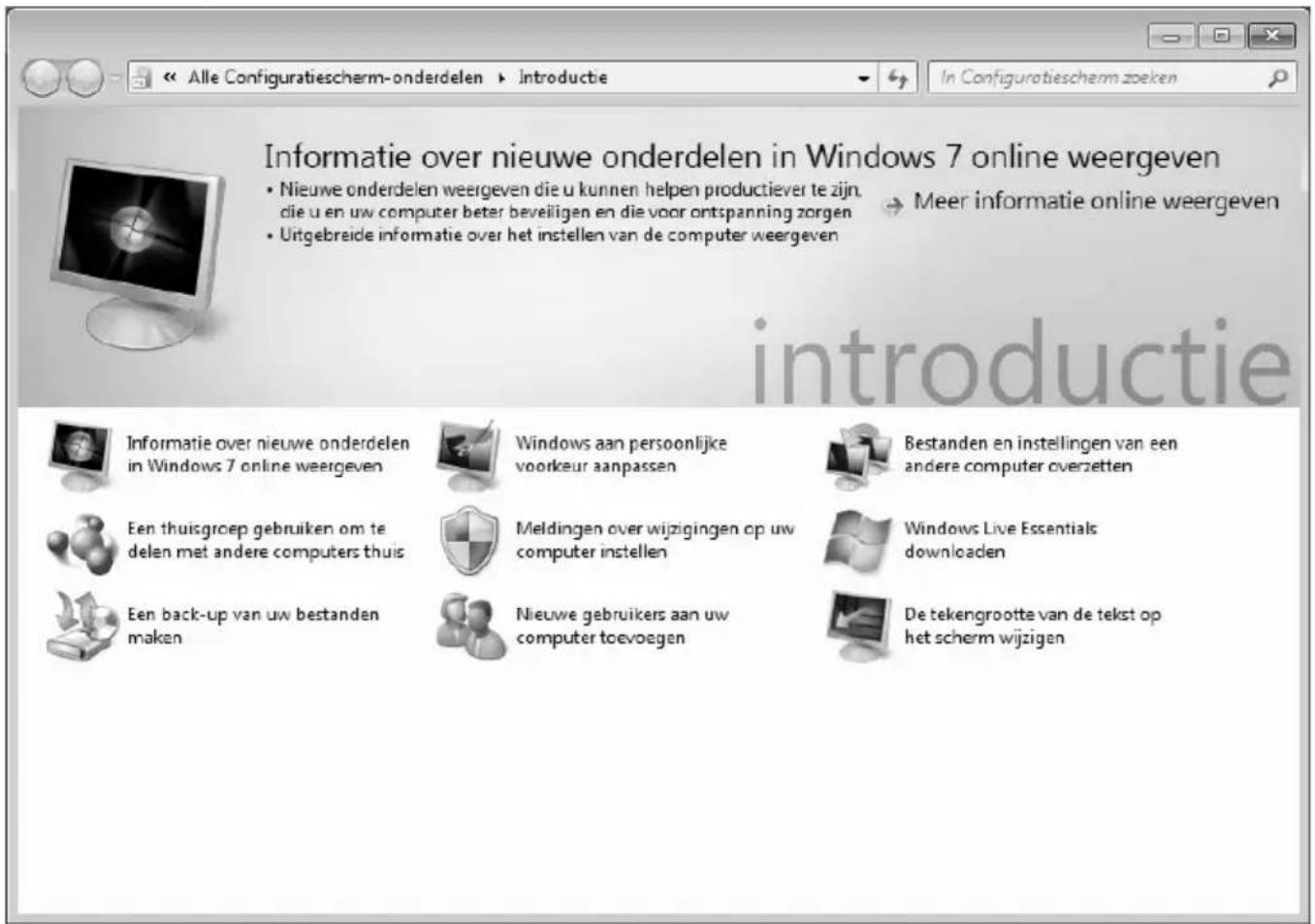 Informatie over nieuwe onderdelen in Windows 7 online weergeven • Nieuwe onderdelen weergeven die u kunnen helpen productiever te zijn, die u en uw computer beter beveligen en die voor ontspanning zorgen • Uitgebreide informatie over het instellen van de computer weergeven Meer informatie online wee…