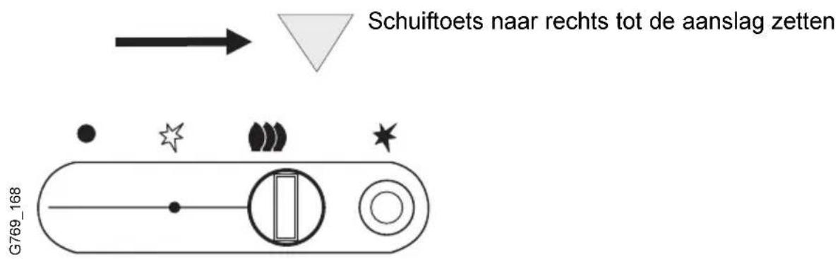 Schuiftoets naar rechts tot de aanslag zetten G769_168