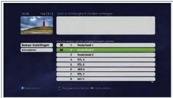 16.18 ma 19-12 Start 5 instellingen en Zemlises verträgen Bewaar instellingen Annuolenen X 1 Nederland 1 X 2 Nederland 2 3 3 Nederland 3 4 4 STL 4 5 5 RTL 5 6 6 105 6 7 7 RTL 7 8 8 Net 5 Nursing: Transport (dou de list) OK: Dots prudien