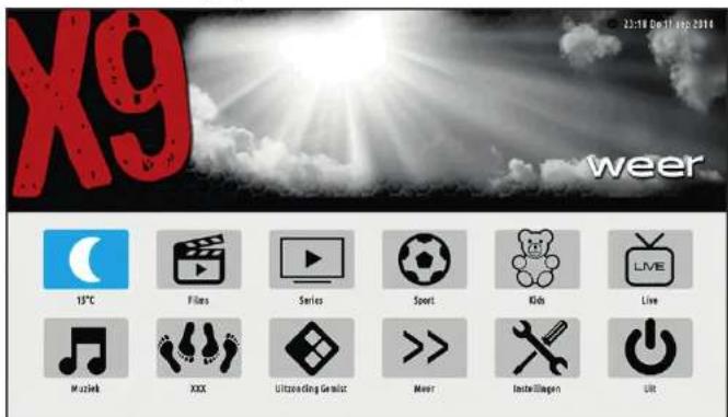 X9 23:18 De 11 Aug 2016 weer 15°C Film Series Sport Kids Live Music XXX Ultracing Geniatic Meer Instellagen UI