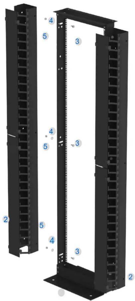 Technical diagram of a server rack with numbered components for identification