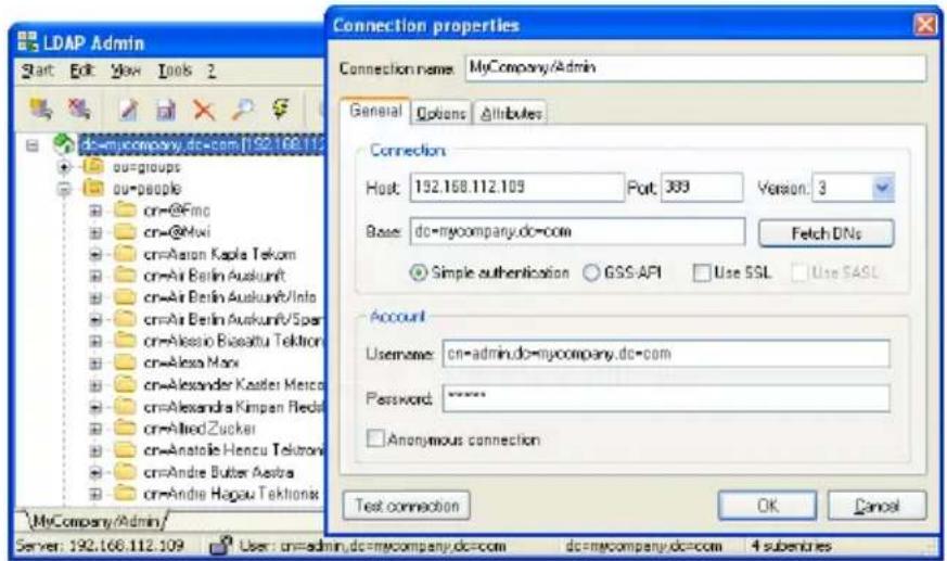 LDAP Admin Start Edit View Tools 2 dc-mycompany.dc=com1192.168.112 ou=groups ou=people cn=@Fmc cn=@Mwi cn=Aston Kaple Tekom cn=Air Berlin Auskunft cn=Air Berlin Auskunft/Info cn=Air Berlin Auskunft/Span cn=Alessio Bissattu Tektron cn=Alexia Max cn=Alexander Kastler Mexico cn=Alexandra Kimpan Fleda c…