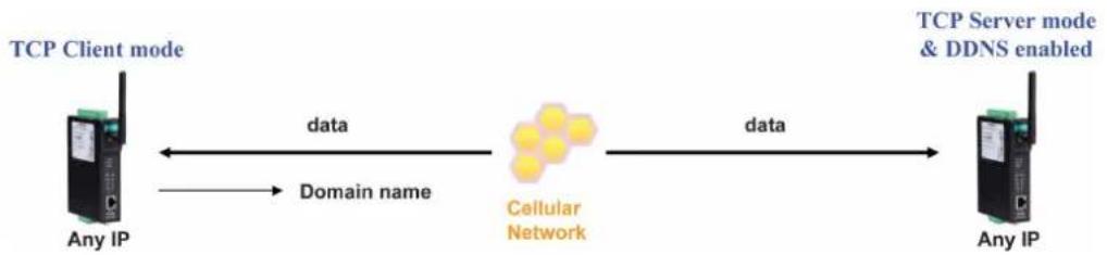 Moxa OnCell G3150-T - Connecting TCP client and TCP server within the same cellular service provider - 1