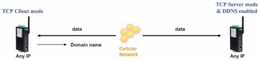 Moxa OnCell G3150-T - Connecting TCP client and TCP server within the same cellular service provider - 1