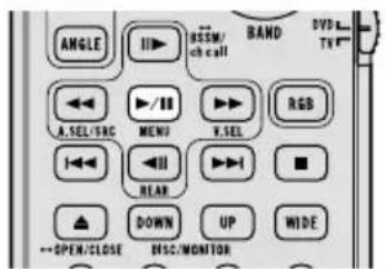 ANGLE 11> BSSM/ ch call BAND DVD TV A.SEL/SRC MENU V.SEL RGB I REAR DOWN UP WIDE OPEN/CLOSE MSC/MONITOR