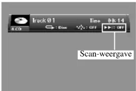 Track Ø 1 Time 99:14 4 CD : Disc : OFF : OFF Scan-weergave