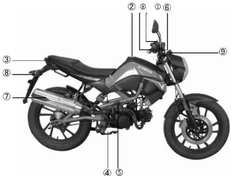KYMCO K-Pipe 125 (2013) - PLAATS VAN ONDERDELEN EN INSTRUMENTEN - 1