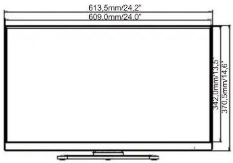 613.5mm/24.2" 609.0mm/24.0" 342.0mm/13.5" 370.5mm/14.6"