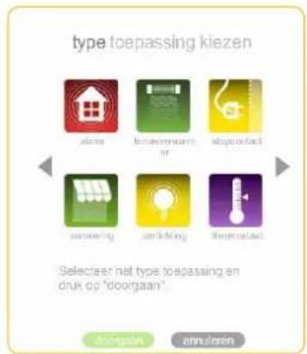 type toepassing kiezen doorgaan selecteer net type toepassing en drux op "doorgaan". doorgaan annularen