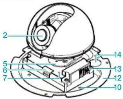 Technical diagram of a mechanical device with numbered components for identification