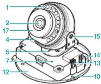 Technical diagram of a mechanical assembly with numbered components for identification