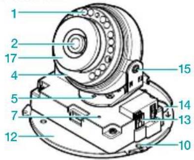 Technical diagram of a mechanical assembly with numbered components for identification