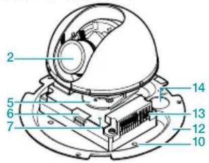 Technical diagram of a mechanical device with numbered components for identification