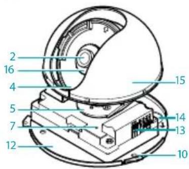 Labeled diagram of a mechanical device with numbered components for identification