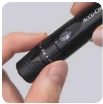 Accu-Chek Multiclix - Prikken in drie stappen Prikdiepte instellen - 2